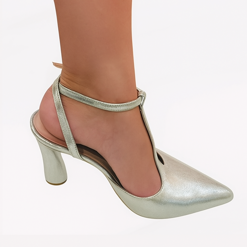 Aida Pump | Silver Crackle