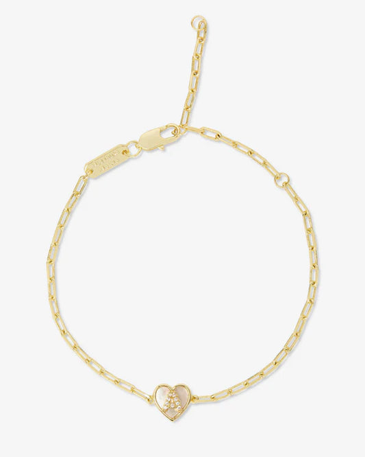 Baby Love Letters Heart Bracelet - Gold|Diamondettes