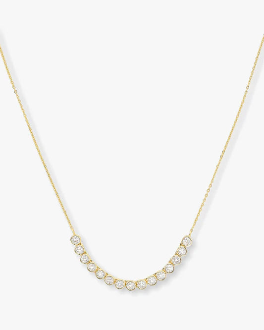 Baroness Samantha Tennis Necklace - Gold|Diamondette