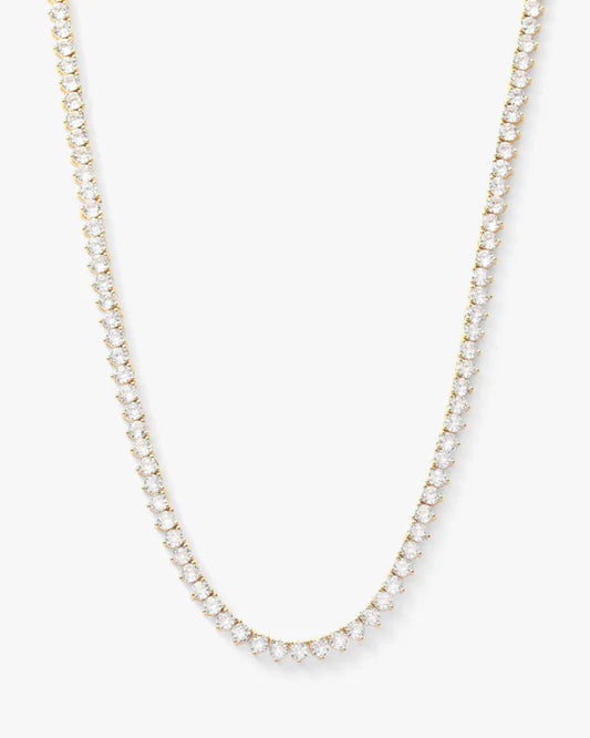Mama Not Your Basic Tennis Necklace 16" - Gold|Diamondettes