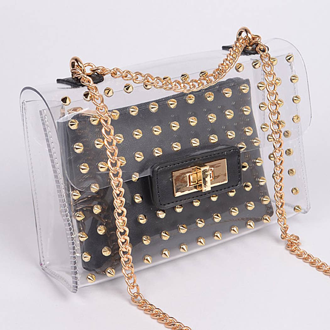 Studded Clear Clutch Set