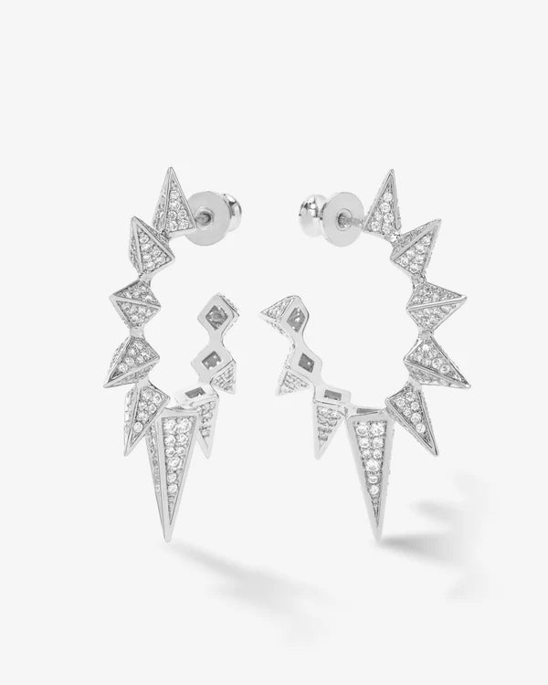 Gabriella's Big Sista Hoops | Pave Silver
