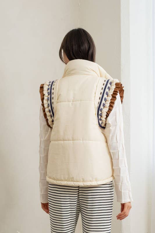 Elizabeth Embroidered Puffer Vest
