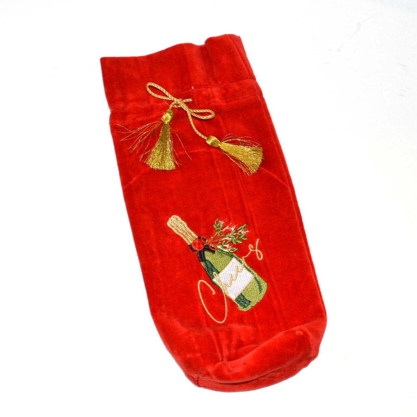 Champagne Embroidered Red Wine Bag