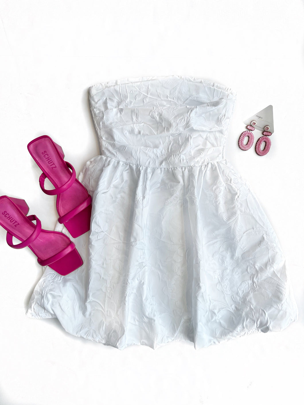 Oscar Dress - White Brocade