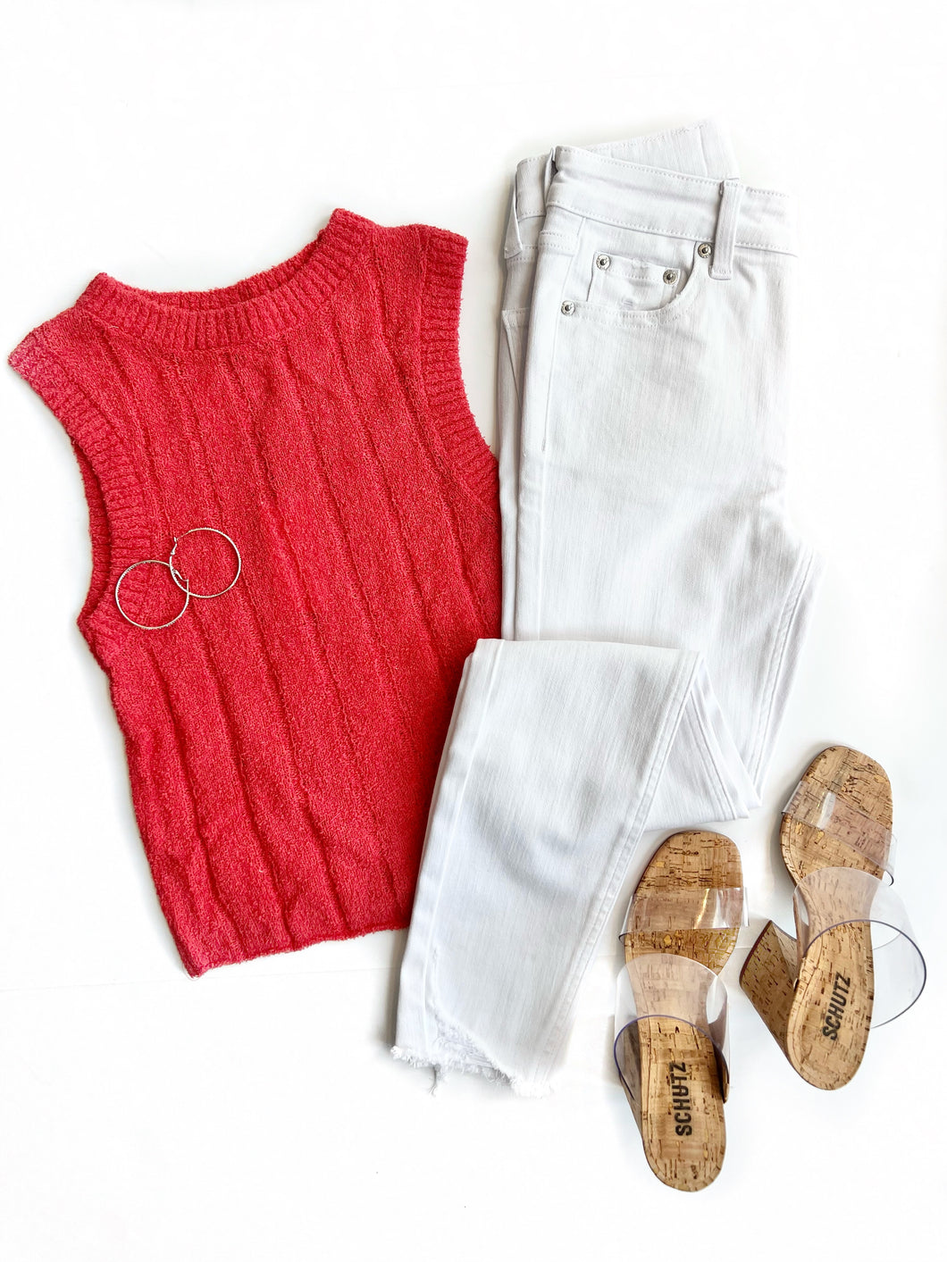 Piper Tank Sweater - Red