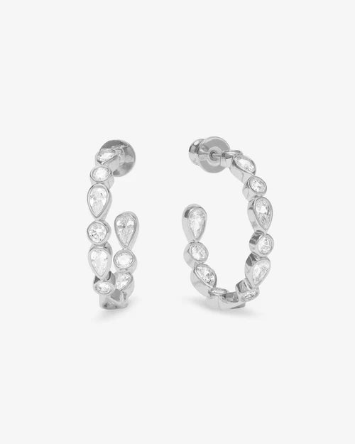 Isla Hoops 1" | Silver|Diamondette