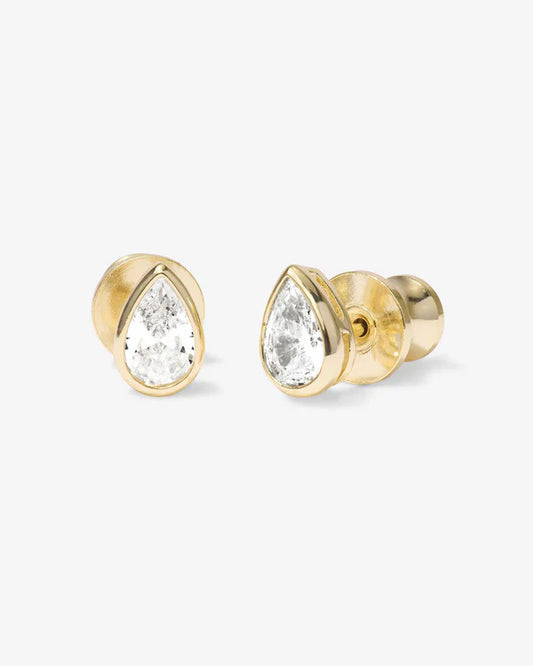 Isla 6mm Stud Earring - Gold | Diamondettes