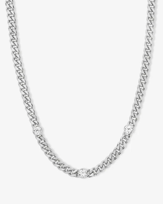 Julian Triple Diamond Necklace 18" - Silver|Diamondettes