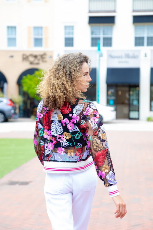 Lindsay Bomber Jacket | Tropical Garden