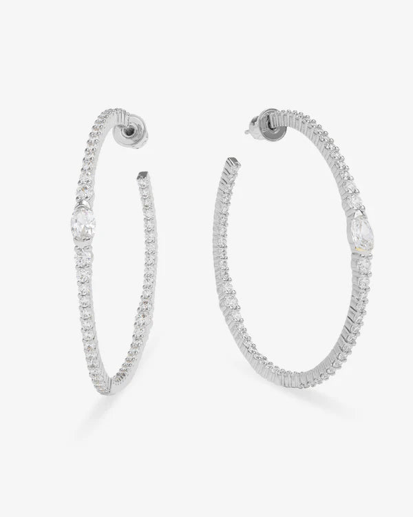 The Maven 2" Hoop - Diamondettes | Silver