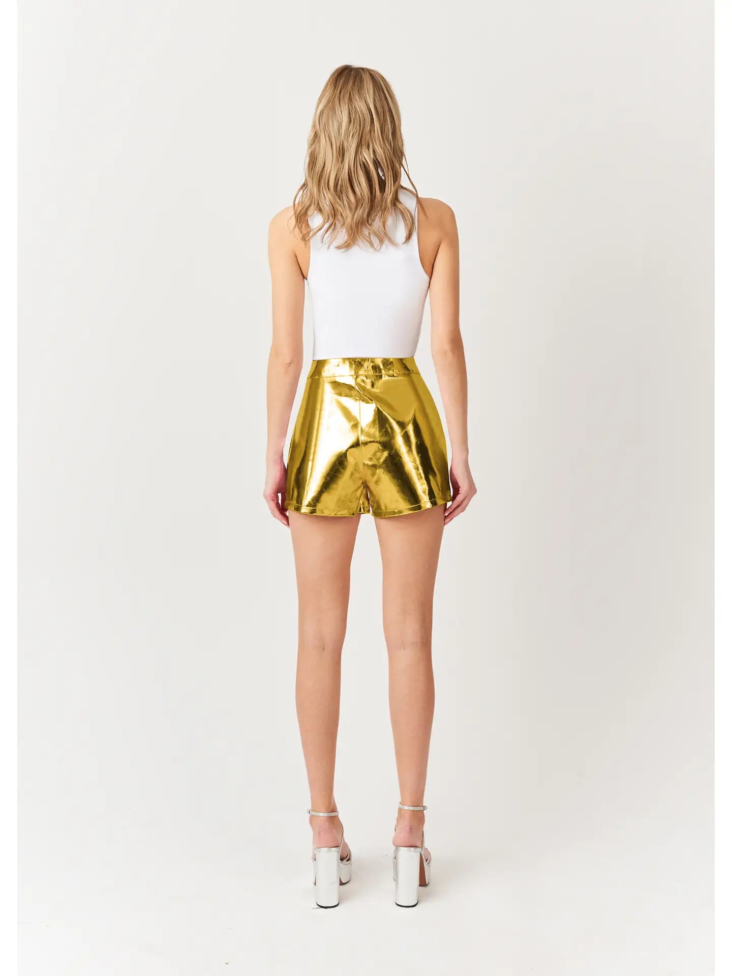 Mindi Metallic Shorts | Gold