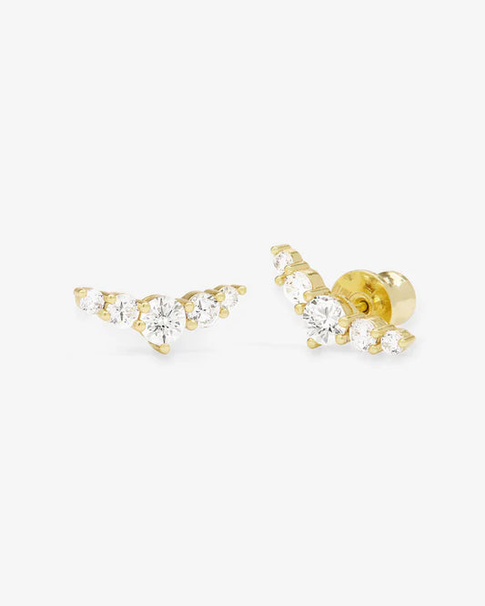 Radiant Stud Earrings - Gold | Diamondettes