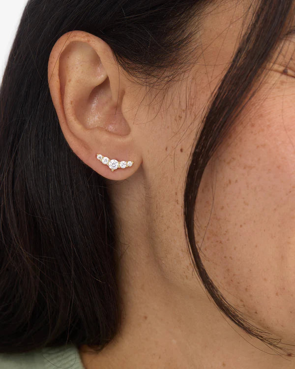 Radiant Stud Earrings - Gold | Diamondettes
