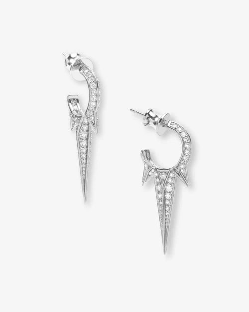 Gabriella Pave Triple Spike Earring | Silver