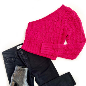 Quinn OS Sweater - Pink