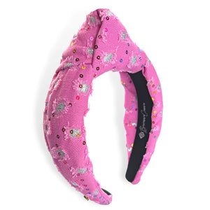 Pink Denim Headband